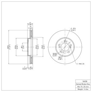 Ford Taurus SHO Brake Rotor (1) - Front - R1 Concepts - Plain - `93-`07